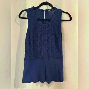 Women’s Blue Cable & Gauge Blouse